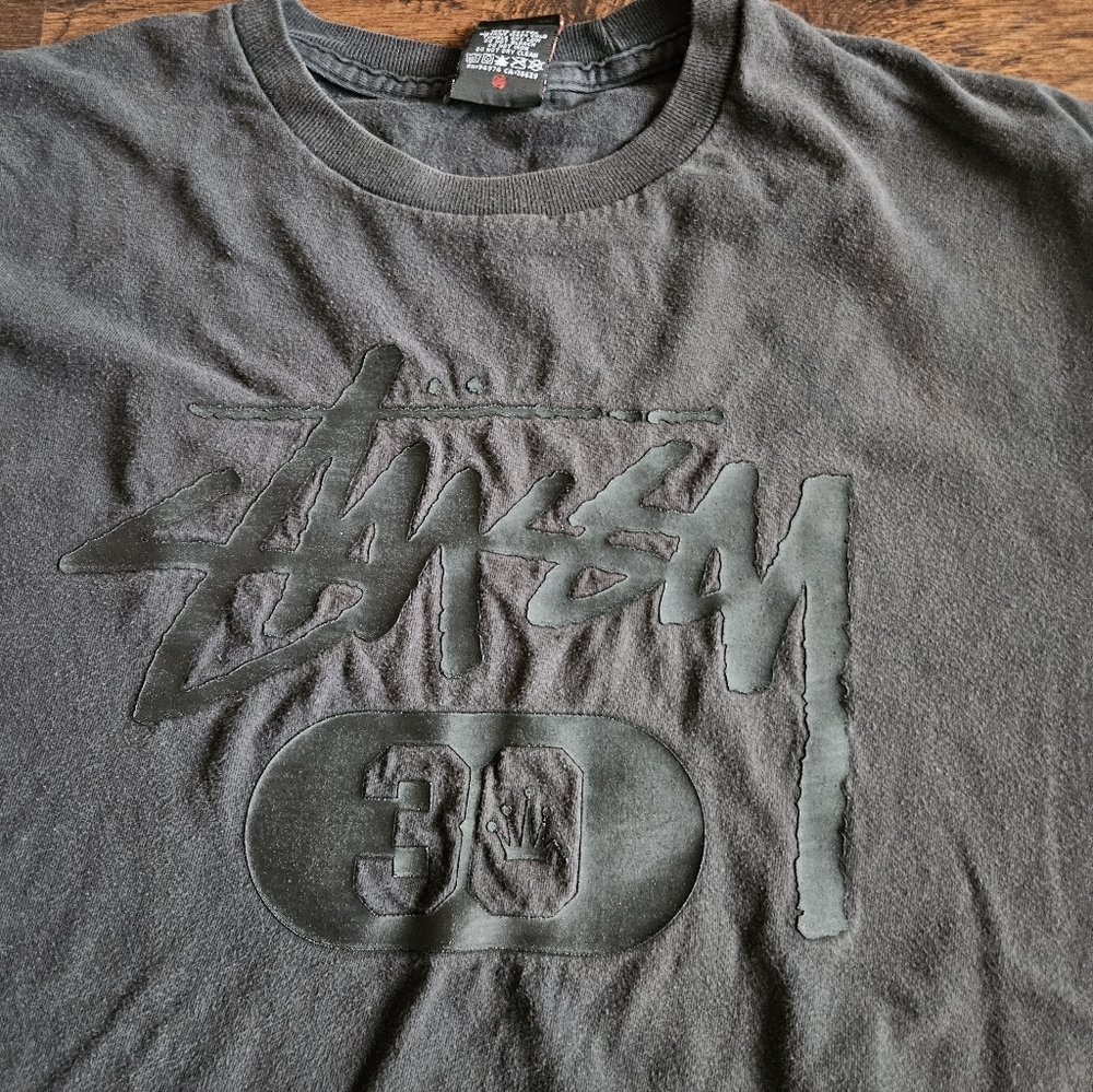 Stussy 30th Anniv Black on Black Embossed Logo - Picture 7 of 7